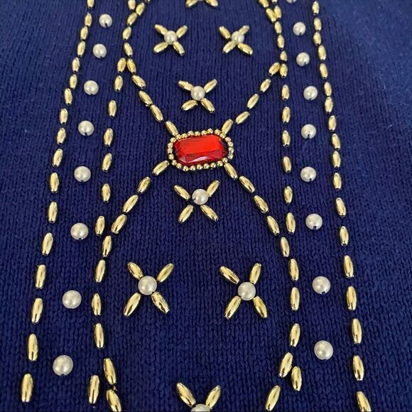 Vintage Victoria Jones Beaded Jeweled Sweater 80’s - Picture 2 of 6